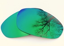 ENGRAVED POLARIZED GREEN CUSTOM MIRRORED REPLACEMENT LENSES FOR OAKLEY JULIET