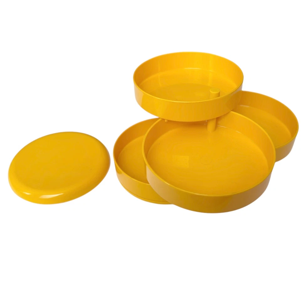 Organizador de escritorio vintage amarillo Rino Pirovano REXITE 900 MULTIPLOR Italia MCM Foto 2 de 4