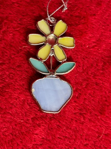 Stained Glass Flower Ornament wtih Tag You Bring Sunsine On A Cloudy Day - Picture 4 of 4