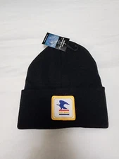 U.S. MAIL Patched Knit Cuffed Beanie in Black