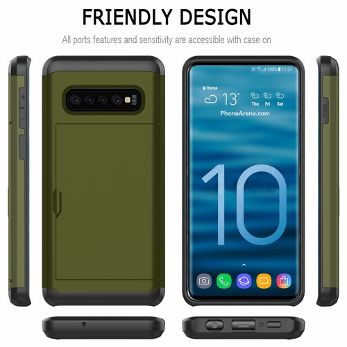 For Samsung S10 5G S10e S10 Plus Shockproof Hard Phone Case with Card Holder - Picture 53 of 89