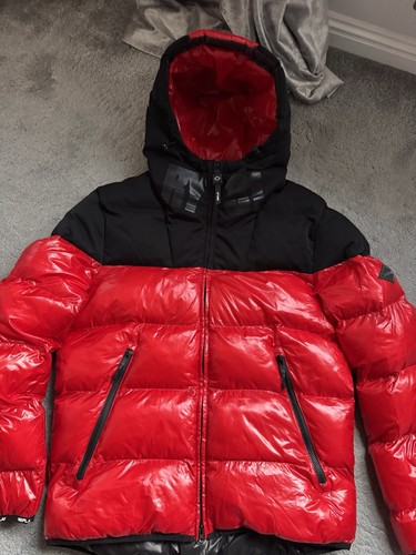 Replay glänzende rote Steppjacke Größe M Herren