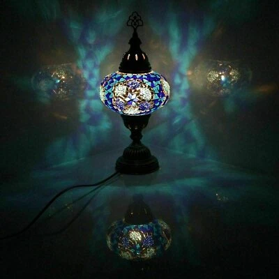 Lampe de bureau en mosaïque turque marocaine colorée Tiffany Table lit lampe - Photo 1/4