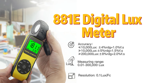 Digitaler Beleuchtungsstärke Belichtungsmesser Luxmeter 300000Lux Detektor 270º Drehsensor - Video 1 von 1