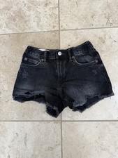 Zara Cut Off Denim Jean Shorts Black Girls Size 9-10 20x3 Good Condition