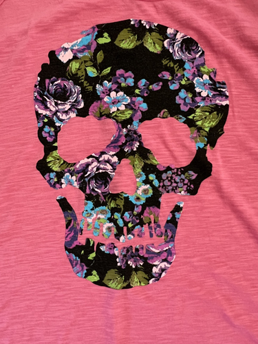 Pink Sugar Skull With Roses Women's Racerback Tank Top XL 42" Chest Beach Cover - Picture 3 of 8