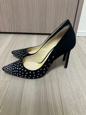 JIMMY CHOO Black High Heels with Swarovski Crystals women shoes from japan