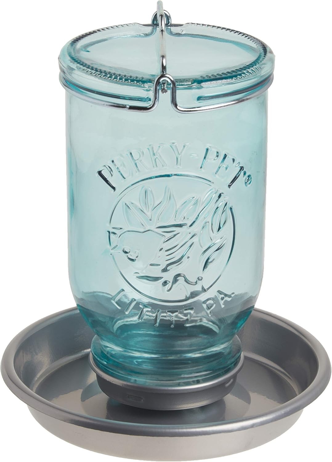 Perky-Pet 1 Mason Jar Wild Bird Waterer 783, Blue 