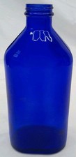 Nice Vintage Blue Cobalt Glass Bottle 9 Inch Tall