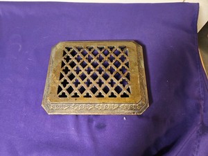 Antique Art Deco Style Brass Wall Heating Register Cover