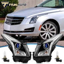 Projector Headlight For Cadillac Ats 2013-2018 Assembly Halogen Wblub Pair