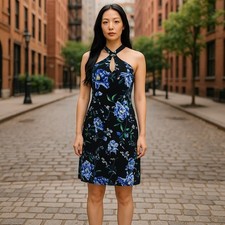 WHITE HOUSE BLACK MARKET Outlet NWT 89 Sleeveless Hardware Halter Dress Size 2