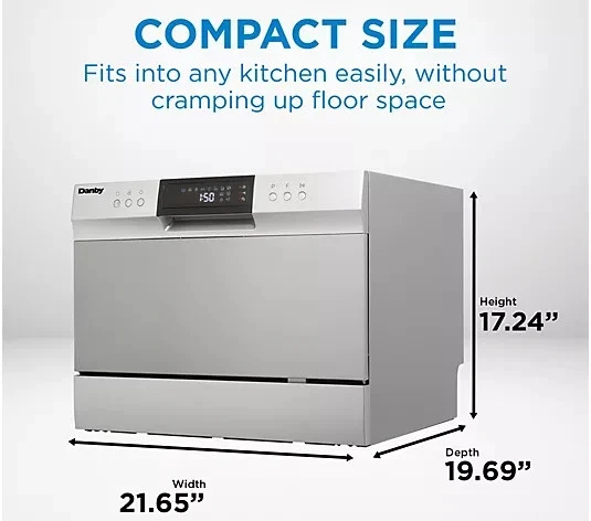 GRAN VENTA - Lavavajillas de encimera Danby de 6 juegos en plata (stock en EE. UU.) Foto 2 de 4