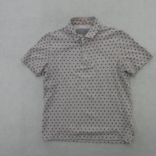Ted Baker Polo Shirt Mens Medium Polka Dot Cotton Short Sleeve Casual Top