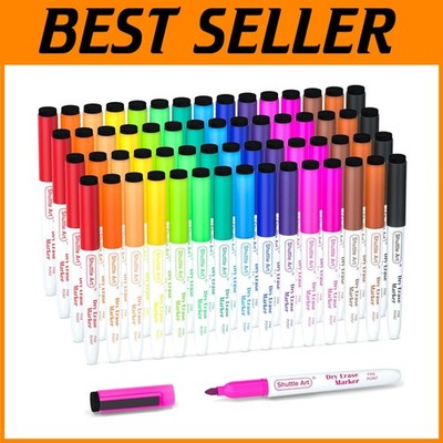 60 Bulk Pack Whiteboard Markers, 15 Colors