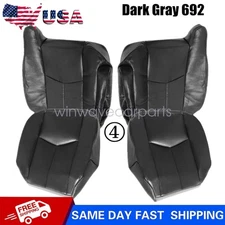 Fits 2003 2004 2005 2006 Chevy Silverado 1500 2500 Leather Seat Cover Dark Gray
