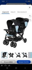 Baby Trend Sit N' Stand Double Stroller Black Blue Basket Folding Cup Holder