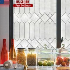 Textured Stained Glass Window Film Privacy UV Protection Easy Apply Static Cling