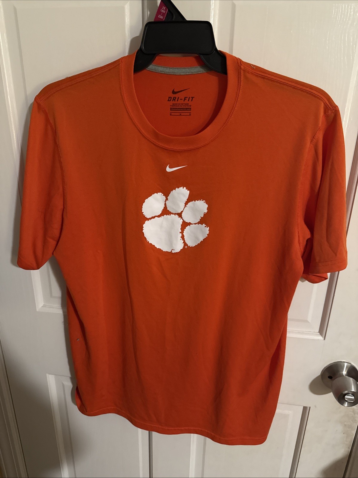 Nike Dri Fit Clemson Tigers T Shirt Sz Medium Orange Tee