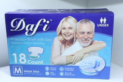 Dafi Protection Briefs with Tabs Medium Unisex 18ct Box Adult Incontinence