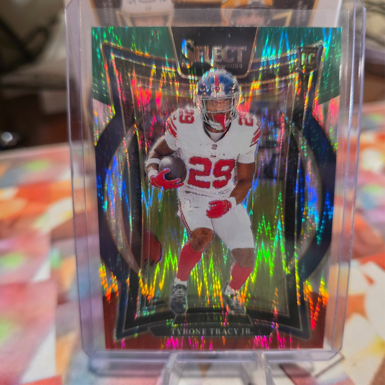 2024 Panini Select Concourse Tyrone Tracy Jr Green & Red Shock Prizm (RC) Giants
