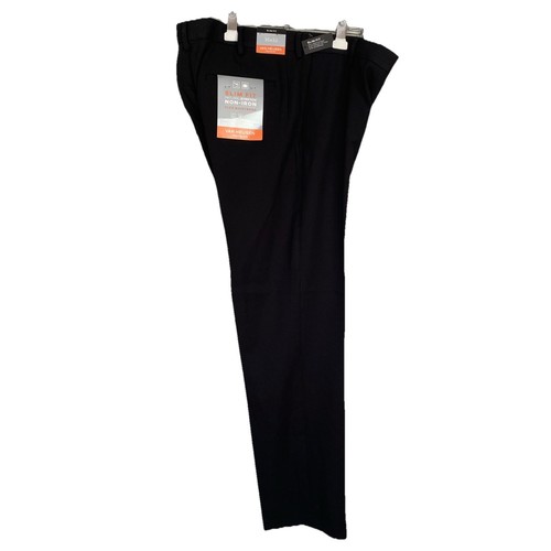 NWT Van Heusen Traveler Slim Fit Slacks 36X32 Black Belt Loops Non-Iron Wicking - Picture 3 of 15