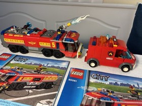 LEGO City 60061 Airport Fire Truck + 60023 Fire Van 95% Complete Bundle KIT