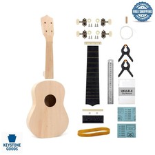 DIY Ukulele Kit for Kids - Basswood 21'' Soprano with Accessories  Manual
