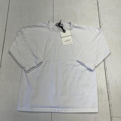 Adina Las Vegas Shirt Womens XXS White 3/4 Sleeve Cotton Tee Crewneck