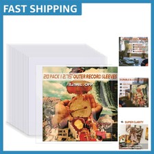 Crystal-Clear Vinyl Record Sleeves, 20 Pack - Perfect for LP Collection Display