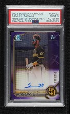 2022 Bowman Chrome Prospect Purple Refractor Samuel Zavala PSA 9 MINT Auto 16hz