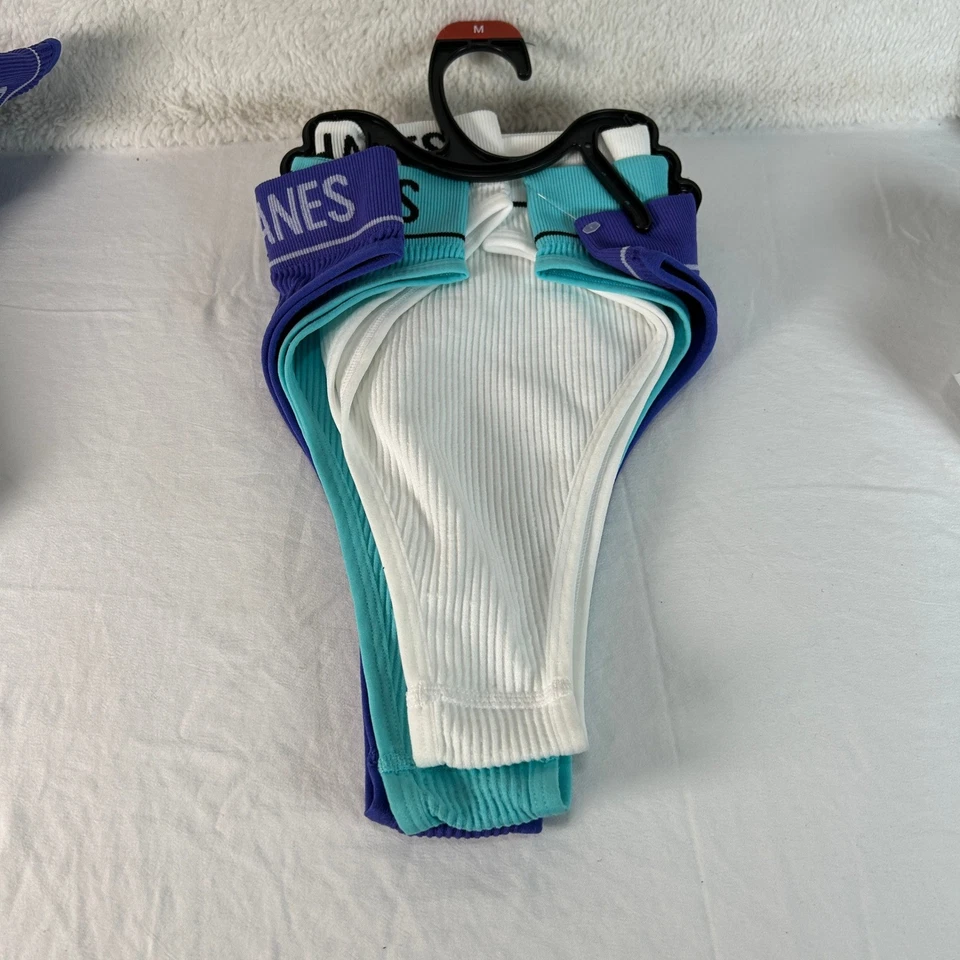 9 Pairs Hanes Originals Women's Thong Underwear Ribbed Seamless Womens Medium M - Image 4 of 4