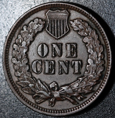 1902 INDIAN HEAD CENT - With LIBERTY & Near 4 DIAMONDS - AU UNC - Picture 2 of 2