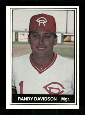 1982 TCMA Cedar Rapids Reds 25 Randy Davidson MGR BXCP29