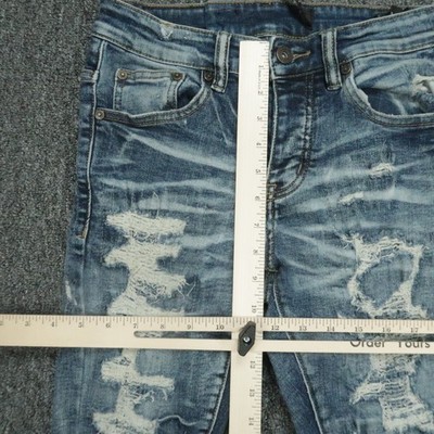 Valabasas Jeans Mens 28x32 Light Blue Distressed Ripped Skinny