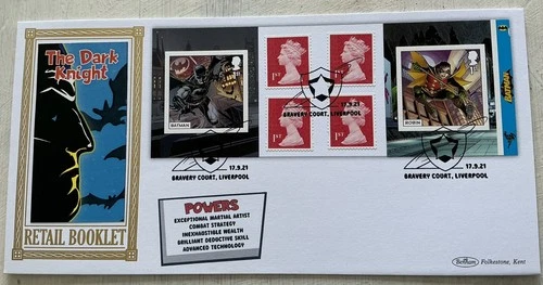 GB QEII 2021 The Dark Night Retail Machin Booklet Benham FDC Bravery Court SHS