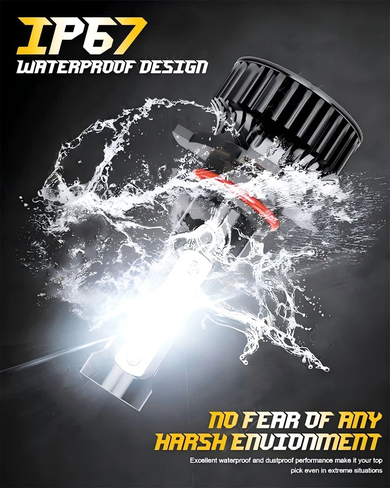 9005 H7 LED Headlight Bulbs Hi-Lo Beam Combo For Lincoln Town Car 4.6L 2003-2011 — 第 4/4 张图片