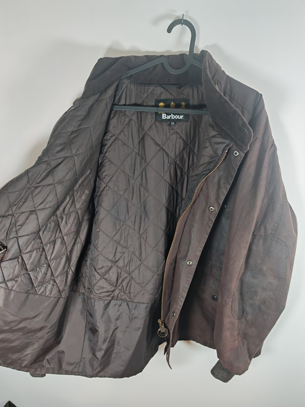 Barbour A357 Sapper Waxed Jacket Mens Size XXL Brown Quilted Lined Coat Modified image 4