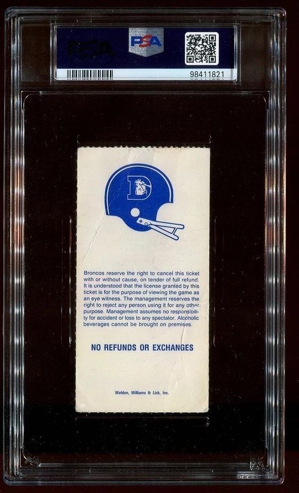 John Elway "The Drive II" - Ingresso PSA 1991 Denver Broncos Houston Oilers PSA 2 - Imagem 2 de 2