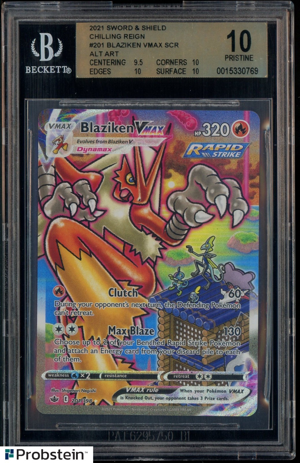 2021 Pokemon SWSH Chilling Reign Secret #201 Blaziken VMAX BGS 10 PRISTINE