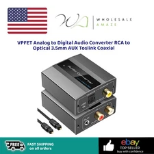 VPFET Analog to Digital Audio Converter RCA to Optical 3.5mm AUX Toslink Coaxial