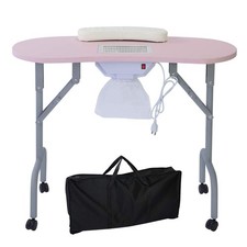 Portable Manicure Table Foldable Nail Desk with Dust Collector Professional N...