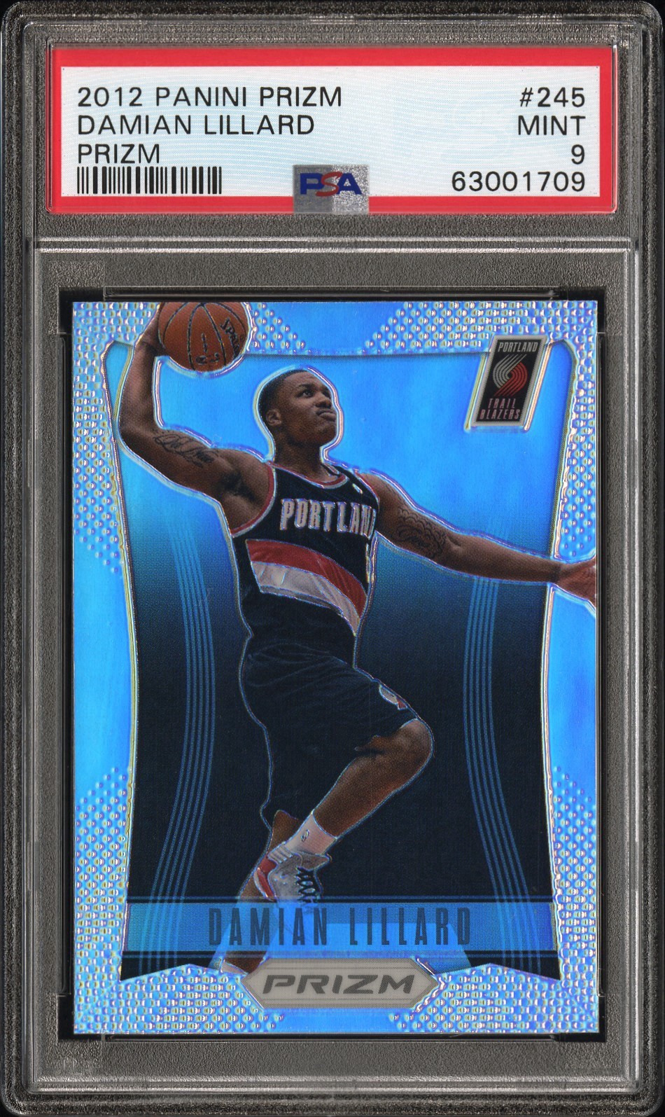 2012 Panini Prizm Damian Lillard #245 Silver Trail Blazers Rookie RC PSA 9 Mint