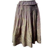TALBOTS Women A-Line Embroidered Full Skirt Sz 10 Light Lavender Modest 79-25