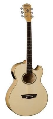 Washburn Festival Series 6 String Acoustic-Electric Guitar, Right, Natural...