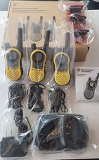 Motorola 3 Unit Walkie Talkie 2-Way Radios , MH Series Dual Power  Original Box