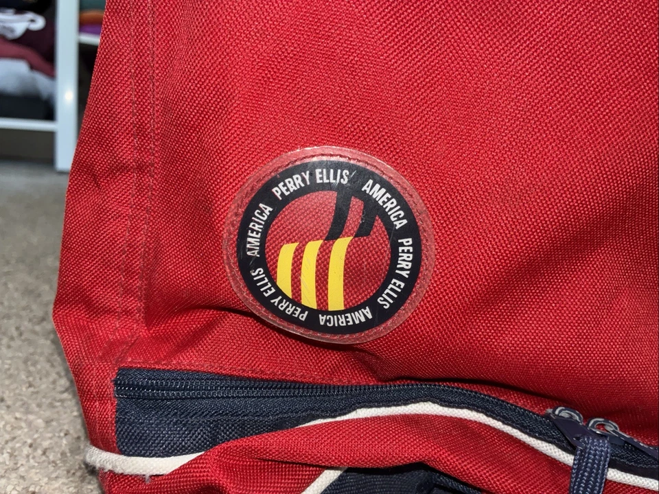 Perry Ellis America Weekender Gimnasio Bolsa de Lona Viaje para Pasar la Noche Bolso Rojo y Azul Foto 3 de 4