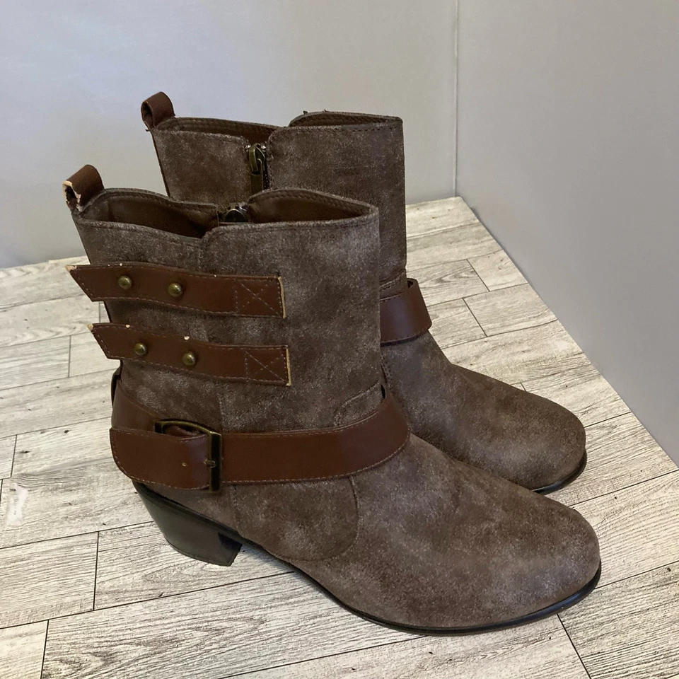 Botas para casa de muñecas para mujer talla 9 marrón esmerilado TRESPASS imitación cuero vaquera occidental Foto 3 de 4