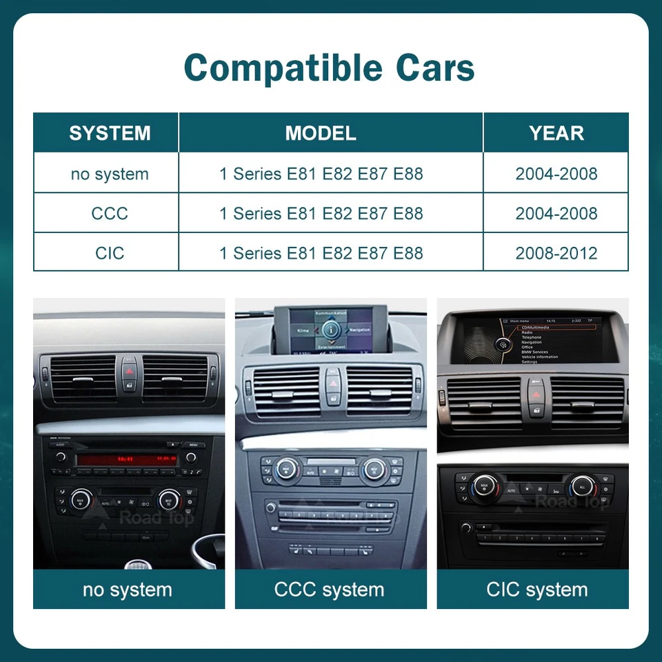 10.25"CarPlay Linux Touch Screen Für BMW 1 Series E81 E82 E87 E88 04-12 CIC/CCC - Bild 2 von 4