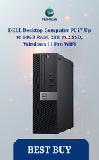 DELL Desktop Computer PC i7,Up to 64GB RAM, 2TB m.2 SSD, Windows 11 Pro, WiFi